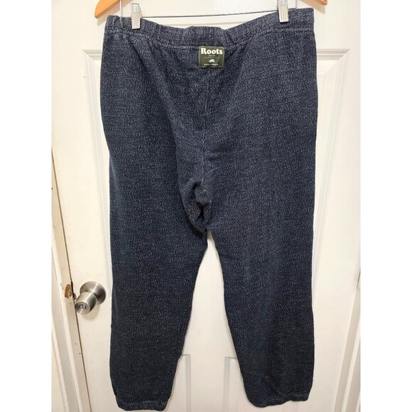 Roots Mens Navy Blue Sweatpants With Drawstring Waist & Elastic Cuffs Size M - Picture 3 of 11